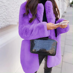 MunaWear - Women's Outerwear - Cirea – Stylish Women's Teddy Coat With Modern Fit For Cozy Winter Days - Purple