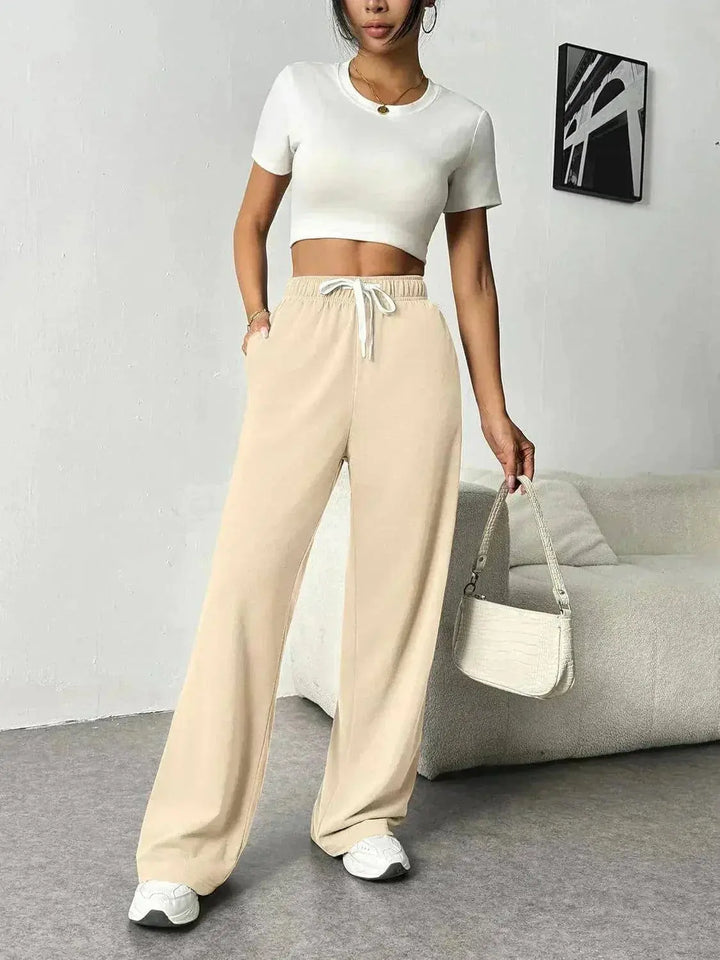 MunaWear  Women's Pants  Mia – Stylish Wide-Leg Joggers for Women with Elastic Waistband and Comfortable Fit 