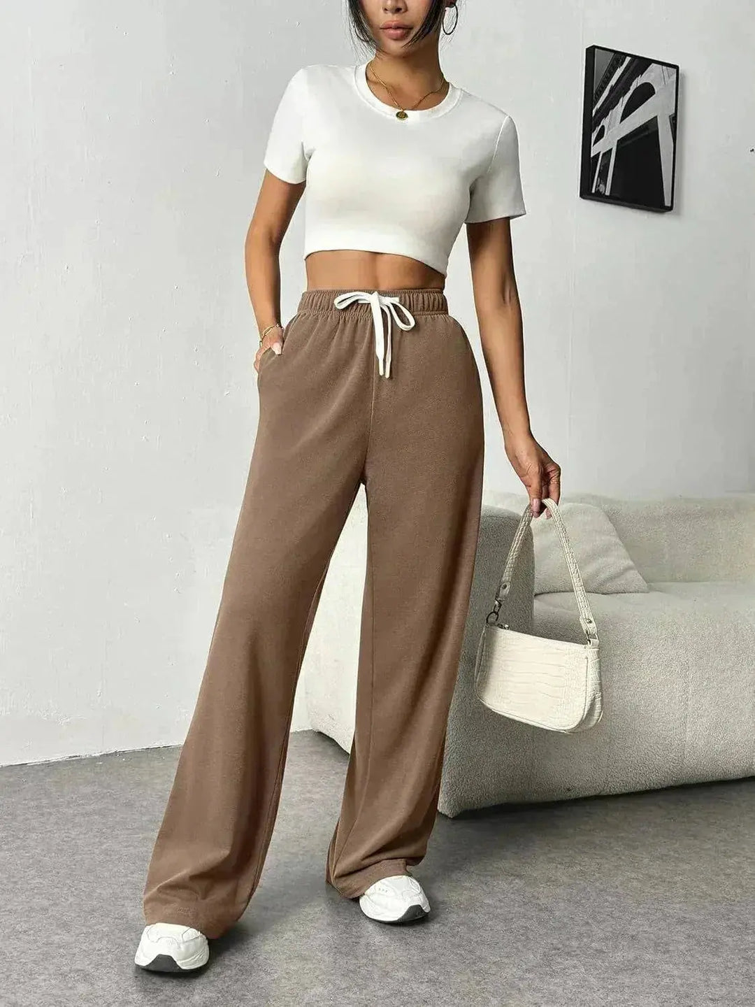 MunaWear  Women's Pants  Mia – Stylish Wide-Leg Joggers for Women with Elastic Waistband and Comfortable Fit 