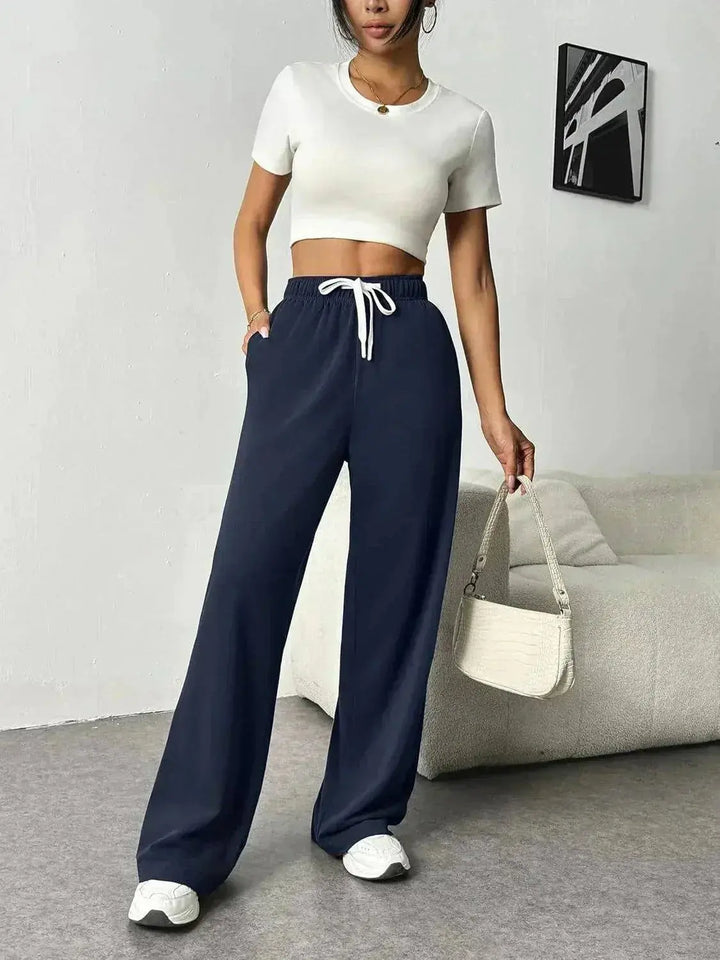 MunaWear  Women's Pants  Mia – Stylish Wide-Leg Joggers for Women with Elastic Waistband and Comfortable Fit 
