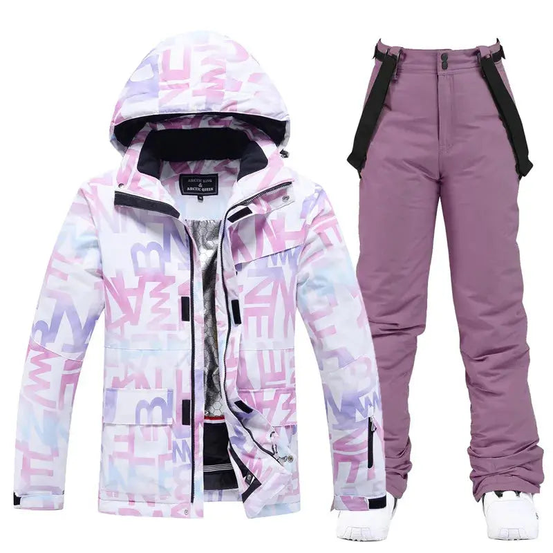 Arian – Women's Ski Suit With Waterproof Protection For Winter Sports- Pink/Purple