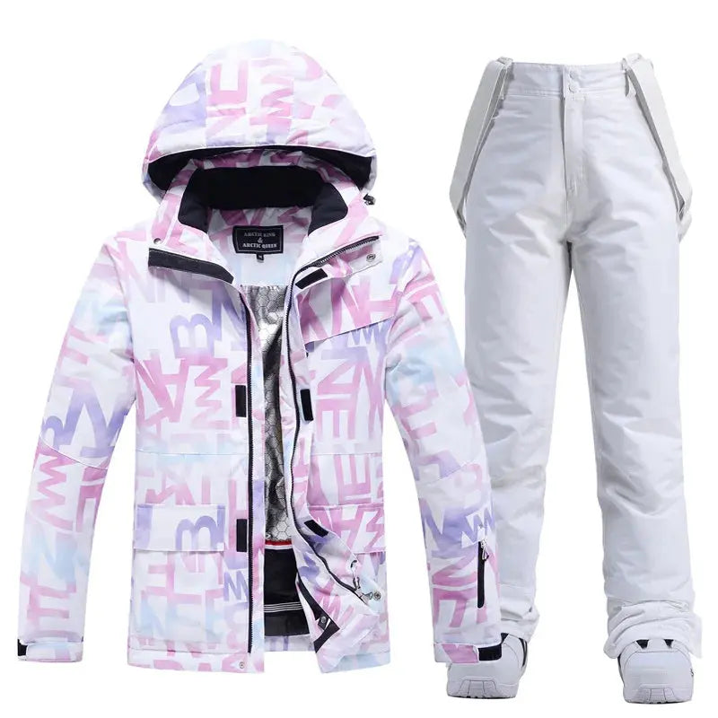 Arian – Women's Ski Suit With Waterproof Protection For Winter Sports- Pink/White