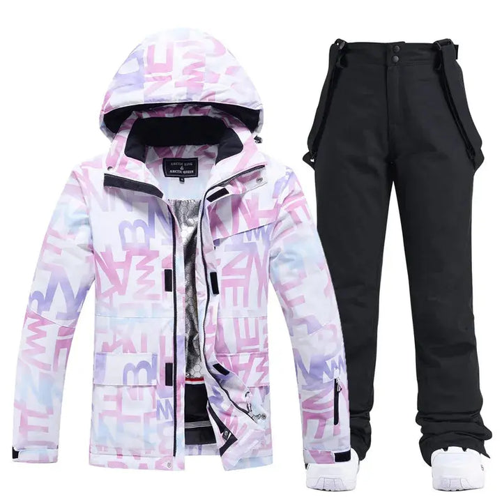 Arian – Women's Ski Suit With Waterproof Protection For Winter Sports- Pink/Black