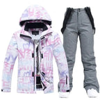 Arian – Women's Ski Suit With Waterproof Protection For Winter Sports- Pink/Gray