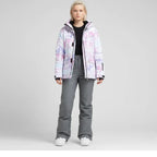 MunaWear - Women's Ski Clothing - Arian – Women's Ski Suit With Waterproof Protection For Winter Sports - Pink/Gray / 2XL