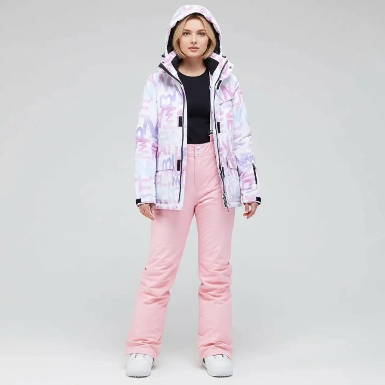 MunaWear - Women's Ski Clothing - Arian – Women's Ski Suit With Waterproof Protection For Winter Sports - Pink/Pink / 2XL