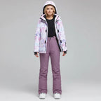 MunaWear - Women's Ski Clothing - Arian – Women's Ski Suit With Waterproof Protection For Winter Sports - Pink/Purple / 2XL