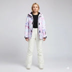MunaWear - Women's Ski Clothing - Arian – Women's Ski Suit With Waterproof Protection For Winter Sports - Pink/White / 2XL