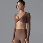 MunaWear  Women's Sports Bras  Mia – High Support Long Sleeve Sports Bra with Push-Up Design for High-Impact Workouts 