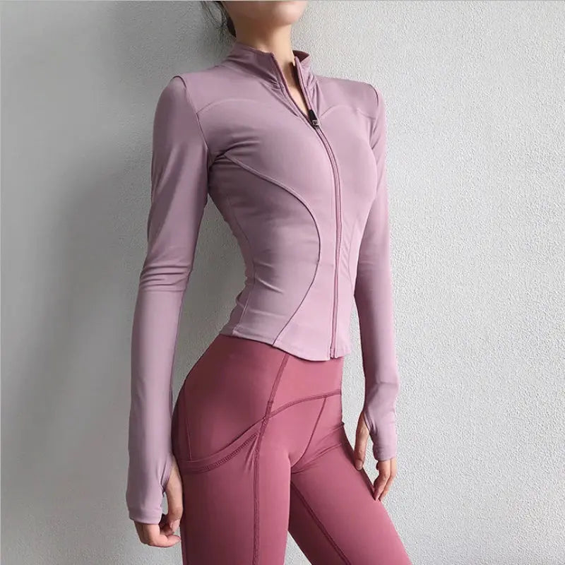 MunaWear  Women's Sports Jackets  Mia – Long Sleeve Zip Sports Jacket for Women, Warm & Stylish Fitness Top 
