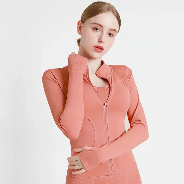 MunaWear  Women's Sports Jackets  Mia – Long Sleeve Zip Sports Jacket for Women, Warm & Stylish Fitness Top  Image-Color-c-S