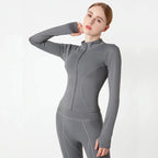 MunaWear  Women's Sports Jackets  Mia – Long Sleeve Zip Sports Jacket for Women, Warm & Stylish Fitness Top  Image-Color-e-L