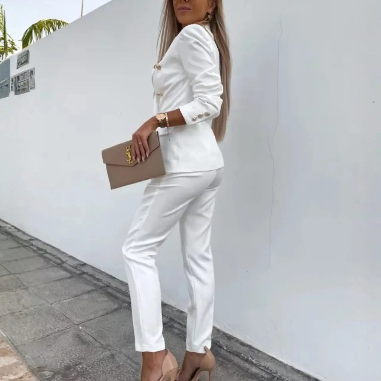 MunaWear - Women's Suits - Aella – Tailored Women's Suit With Double-Breasted Design For Business And Formal Occasions - 