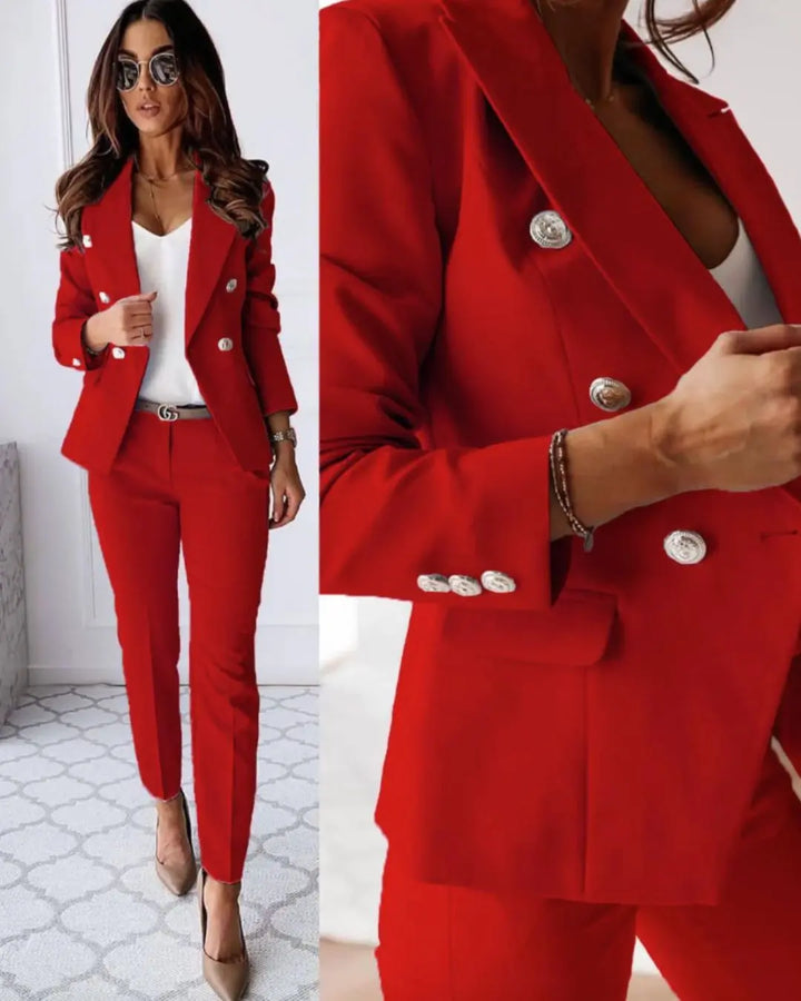 Tailored Women's Suit with Double-Breasted Design – Elegant Business and Formal Attire 3