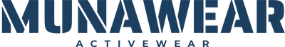 MunaWear logo in bold blue text – stylish and high-performance activewear brand for men and women