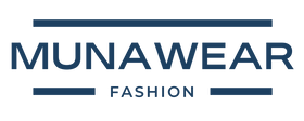 MunaWear Fashion logo featuring bold, modern typography with a structured design. The logo includes horizontal bars above and below the brand name, enhancing its sleek and contemporary aesthetic.