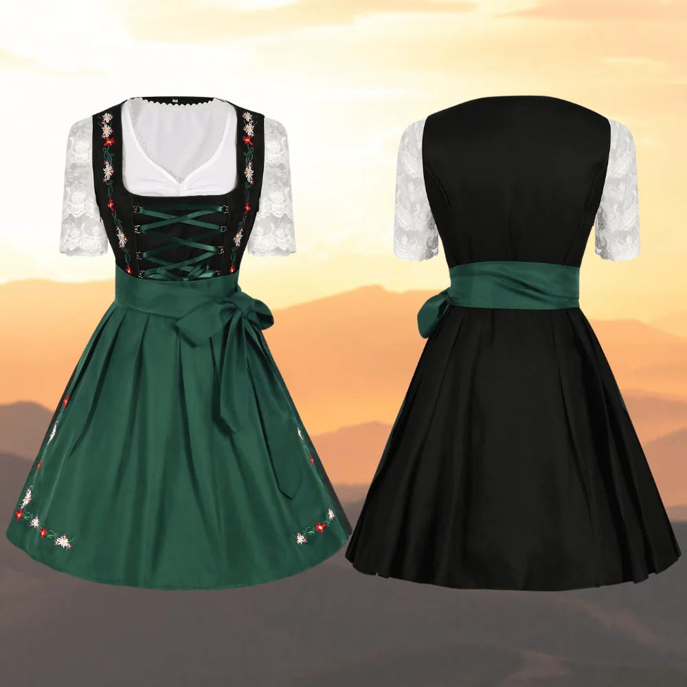 Oktoberfest Bavarian Dirndl Dress – Elegant Women's Costume with Apron – Authentic Style for Beer Festivals